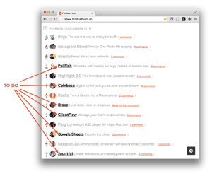 Product Hunt "to-do list"