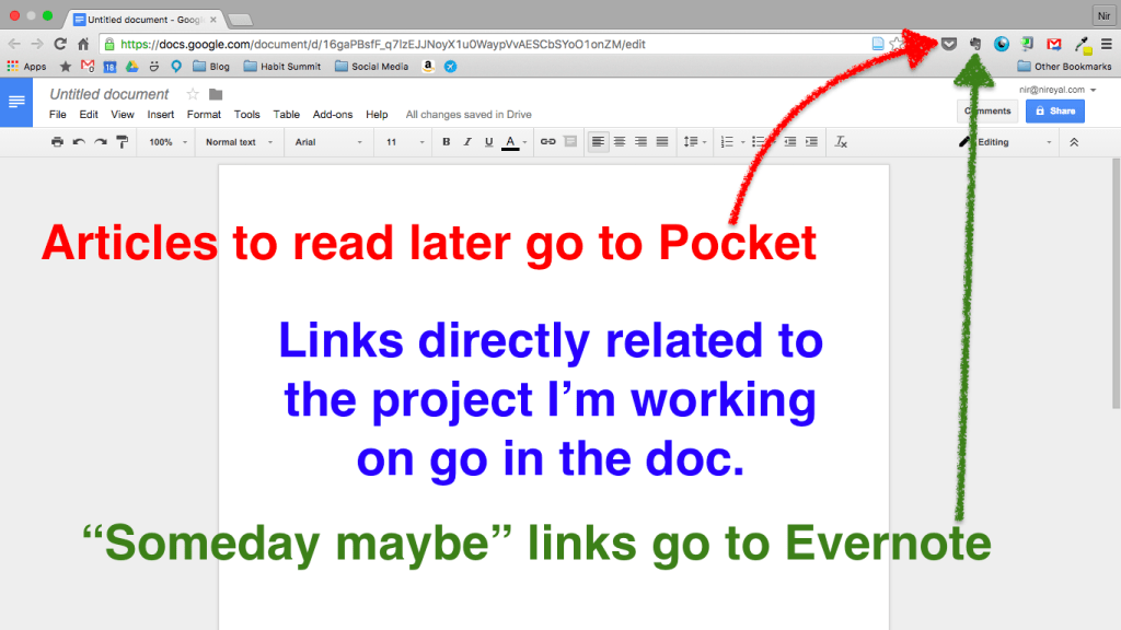 Docs Pocket and Evernote