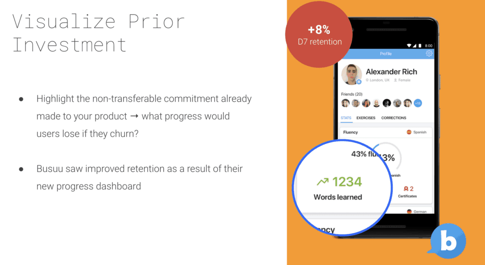 Visualize prior investment