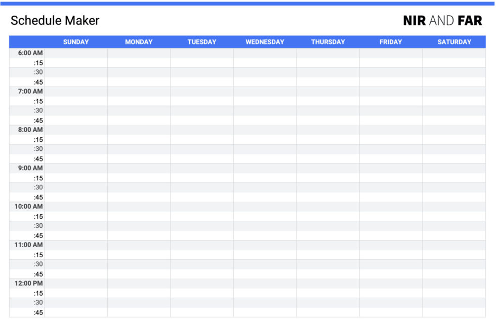 Free schedule maker use this sleek google doc template