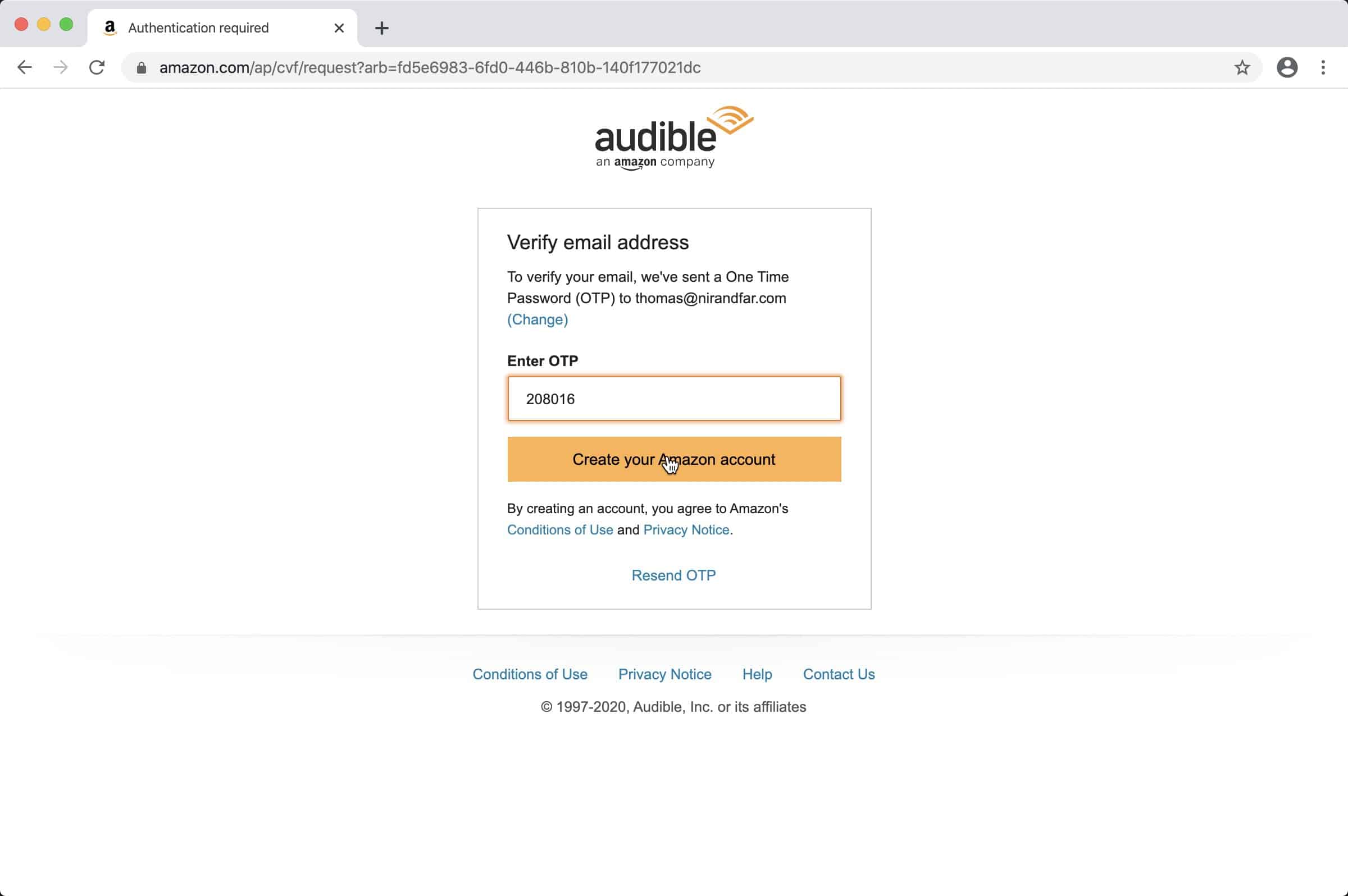Click on Create your