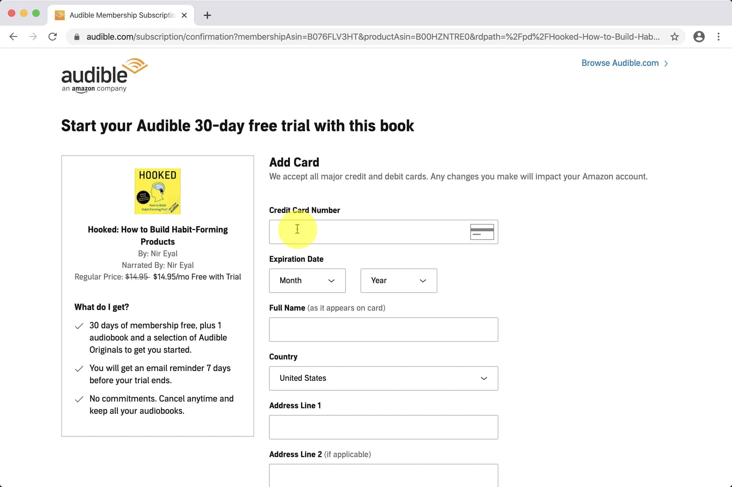 Add your billing information