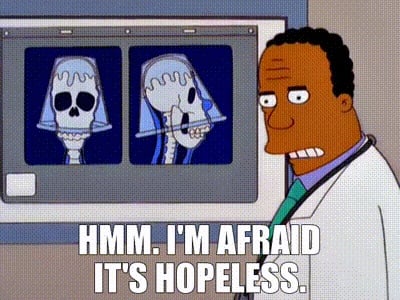 Simpsons doctor examining Homer's x-ray