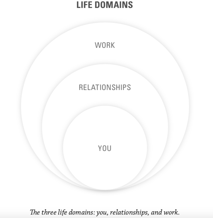 The three life domains: you, relationships and work