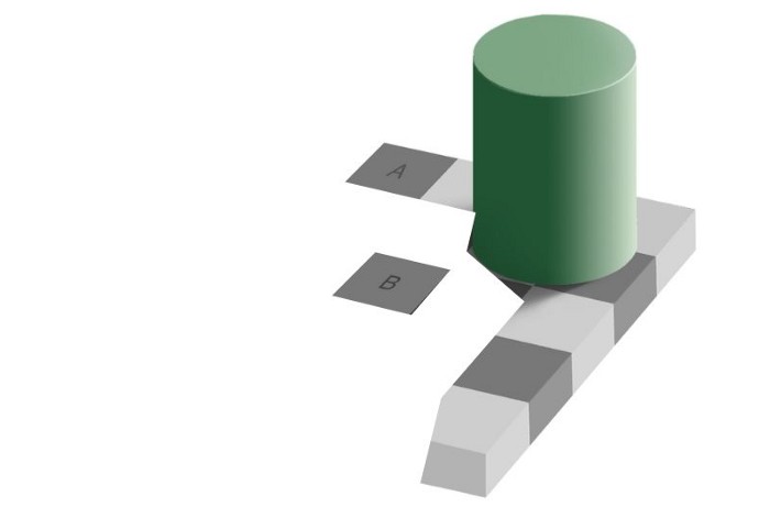 Optical illusion without the trapped prior experience of alternating checkered squares