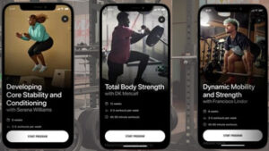App screenshots with various types of exercise