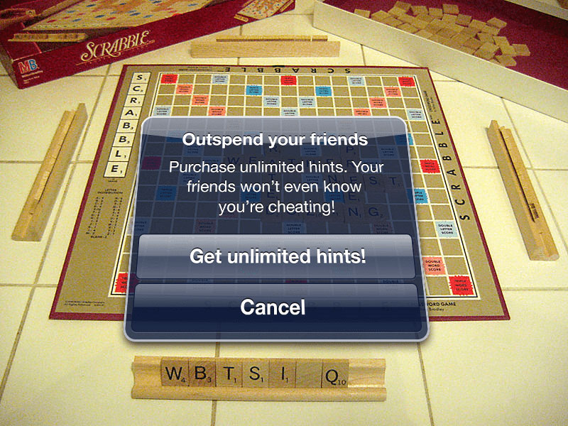 In-app purchases when playing Scrabble